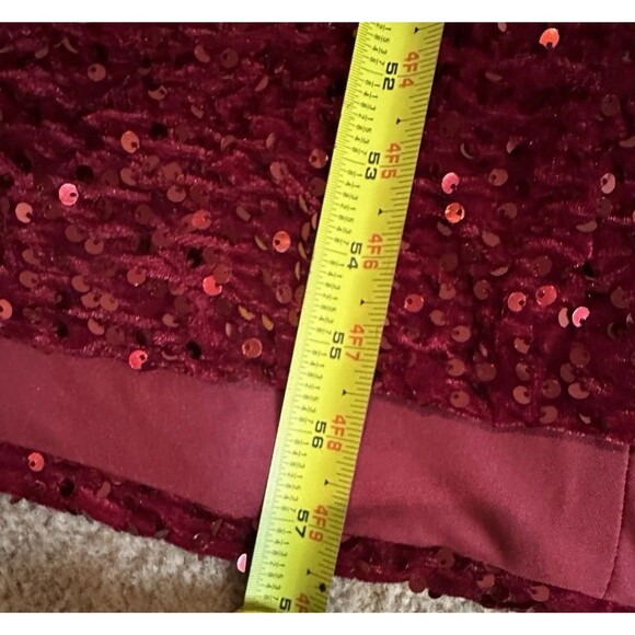 🌹 Luxe Red Sequin Evening Gown | Formal Gala Prom Dress | Size 14 - Picture 11 of 16